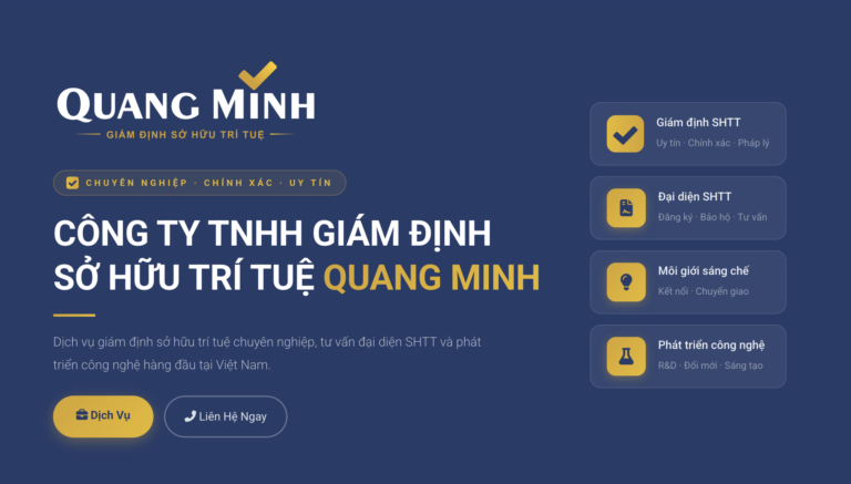 Công ty TNHH Giám định SHTT Quang Minh chính thức là Tổ chức giám định sở hữu công nghiệp với Mã số HNi-001/GĐ